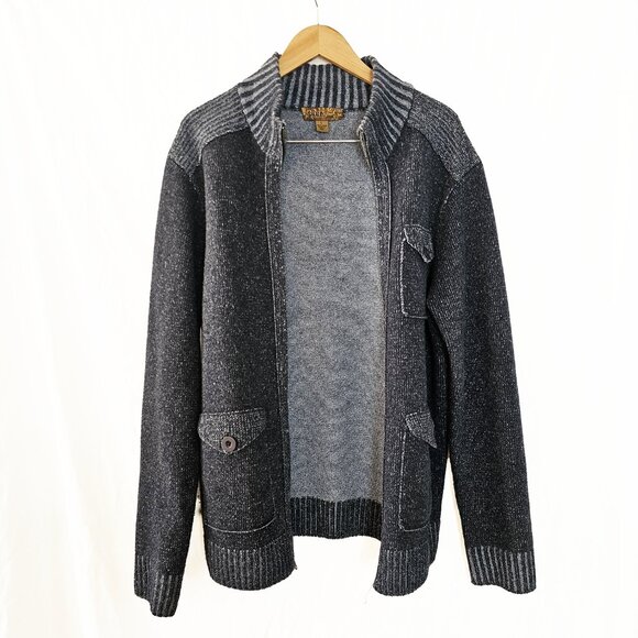 Blue Pronto Uomo Gray Wool Cardigan - Picture 4 of 4